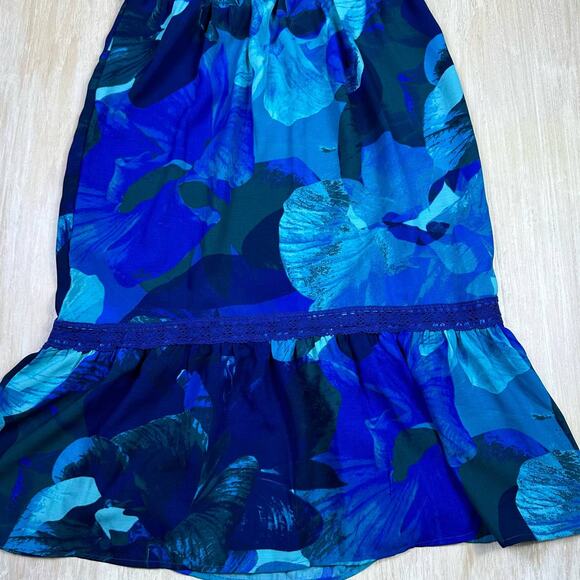 NWT Sophia Jeans by Sophia Vergara Shoulder Bustier Floral Midi Dress Medium - Picture 10 of 16